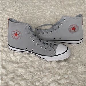 Classic-style leather Converse high tops